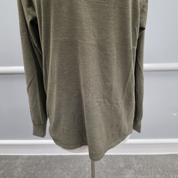 Hanes Olive Long Sleeve T Shirt - Picture 3 of 6